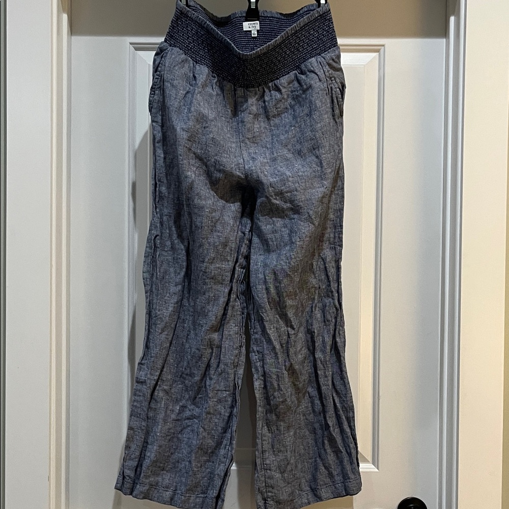 Crown & Ivy Chambray Smocked Pants